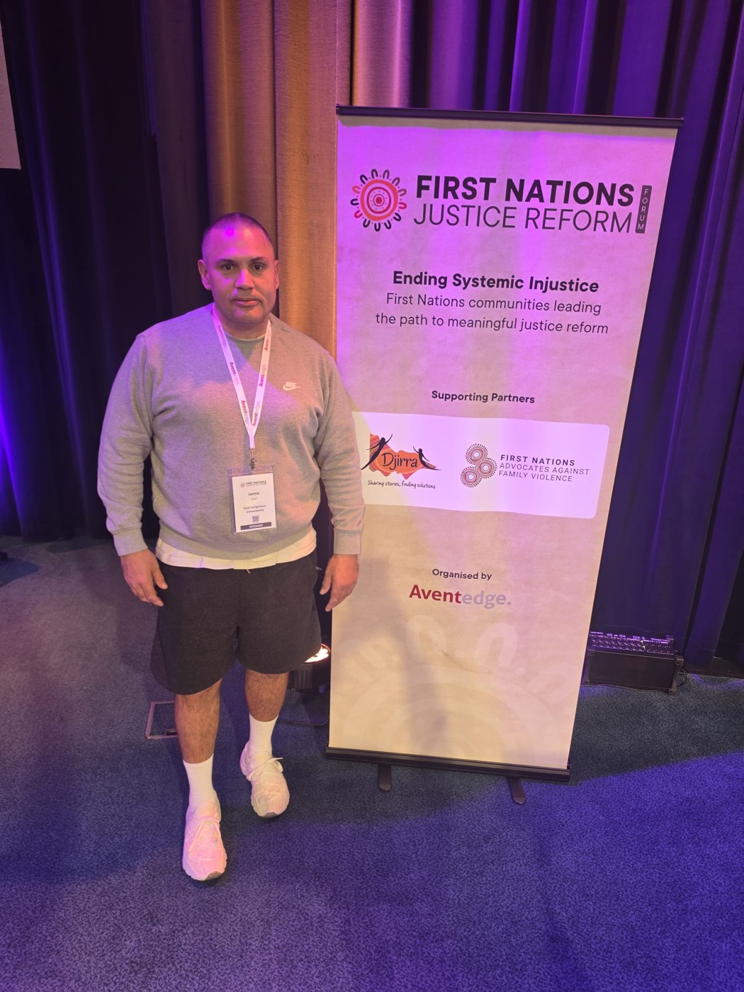 Jamie Carr speaking at the First Nations Justice Reform Forum